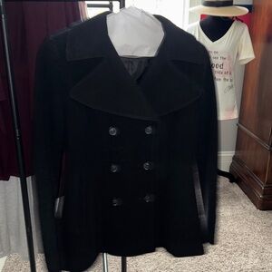 DKNY Black Pea Coat